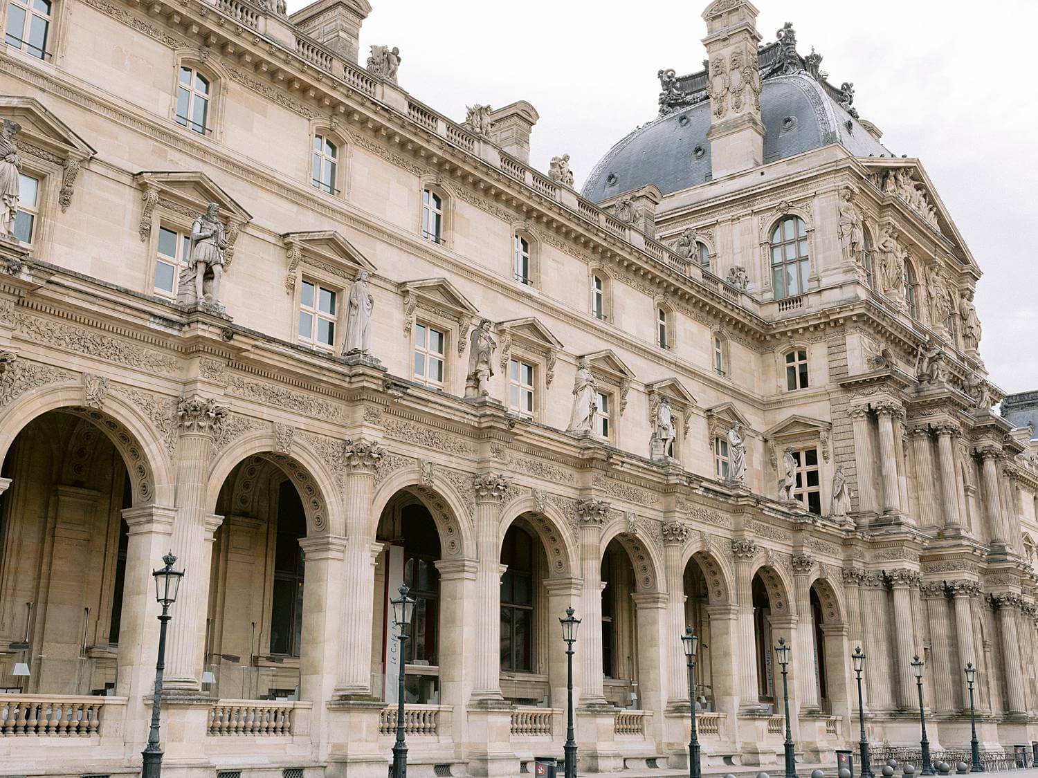 Exterior of the Louvre Museum