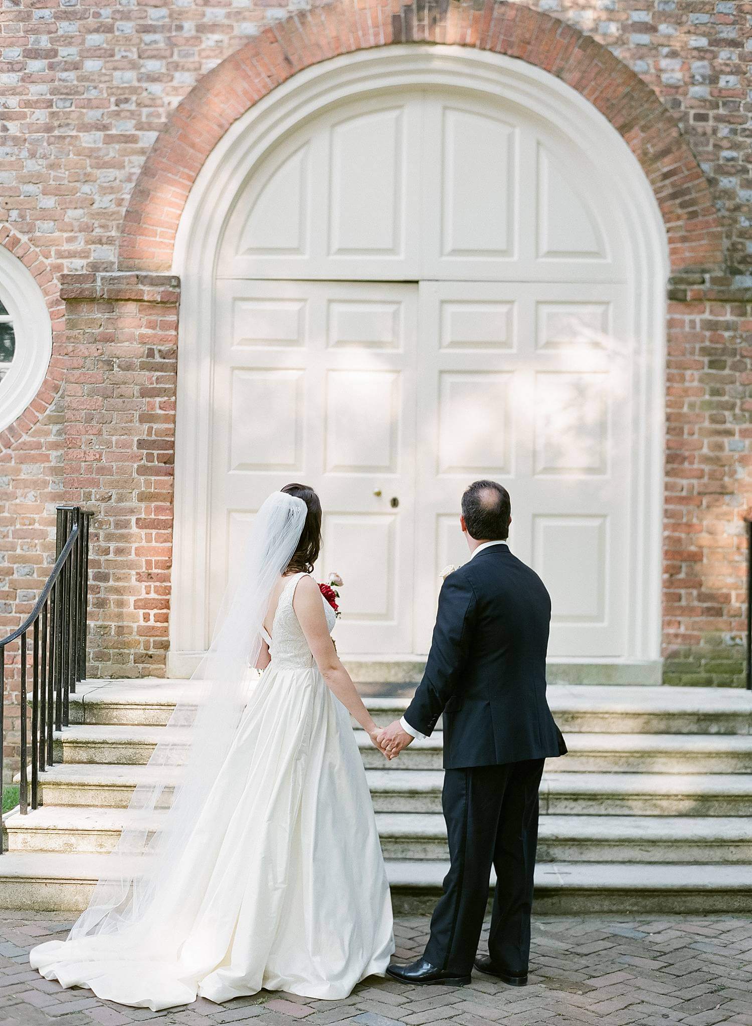 Father and daughter outside of The Wren Chapel before the ceremony
