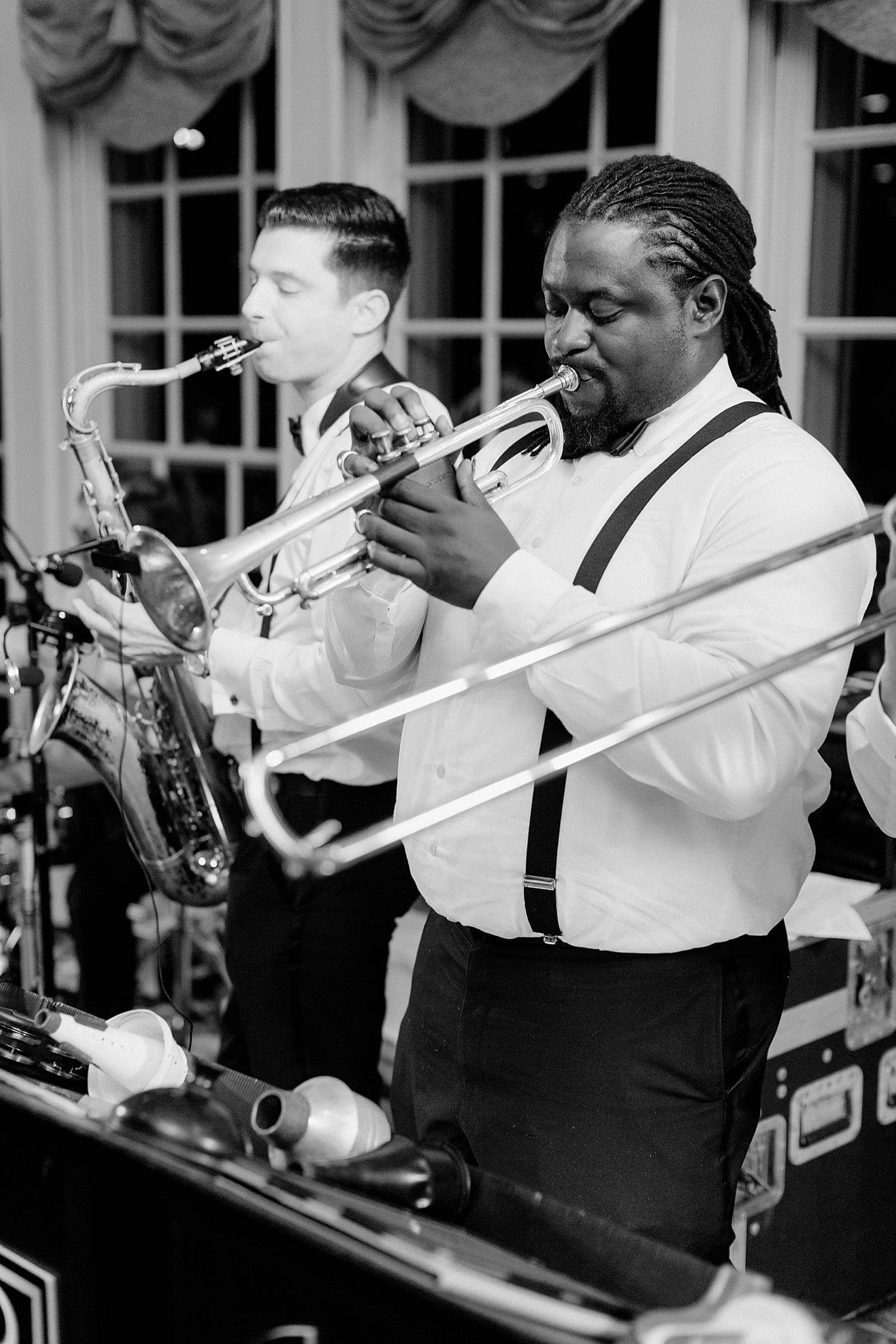 Band playing at a wedding at The Williamsburg Inn