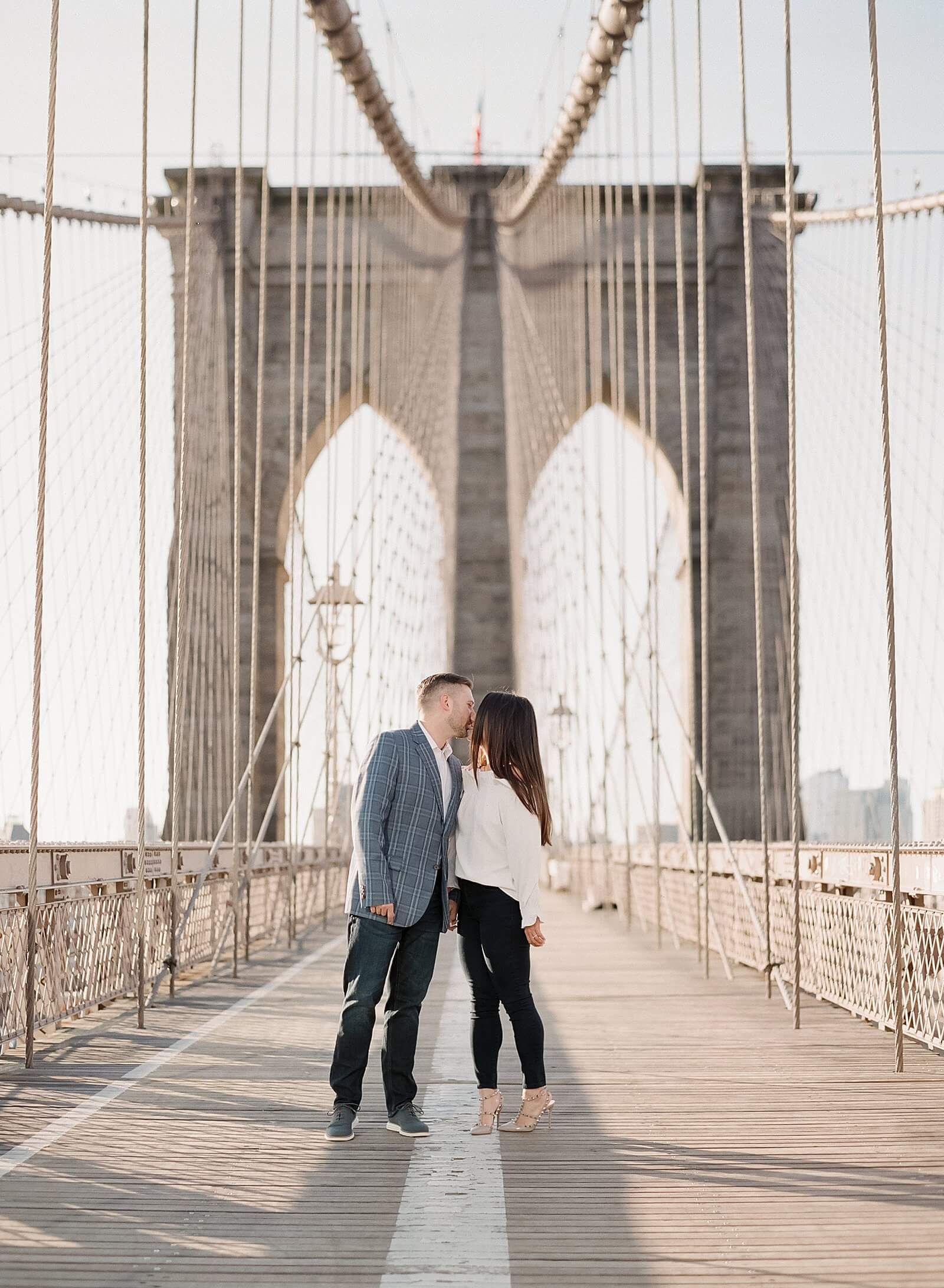 Couple during their engagement session in Manhattan.