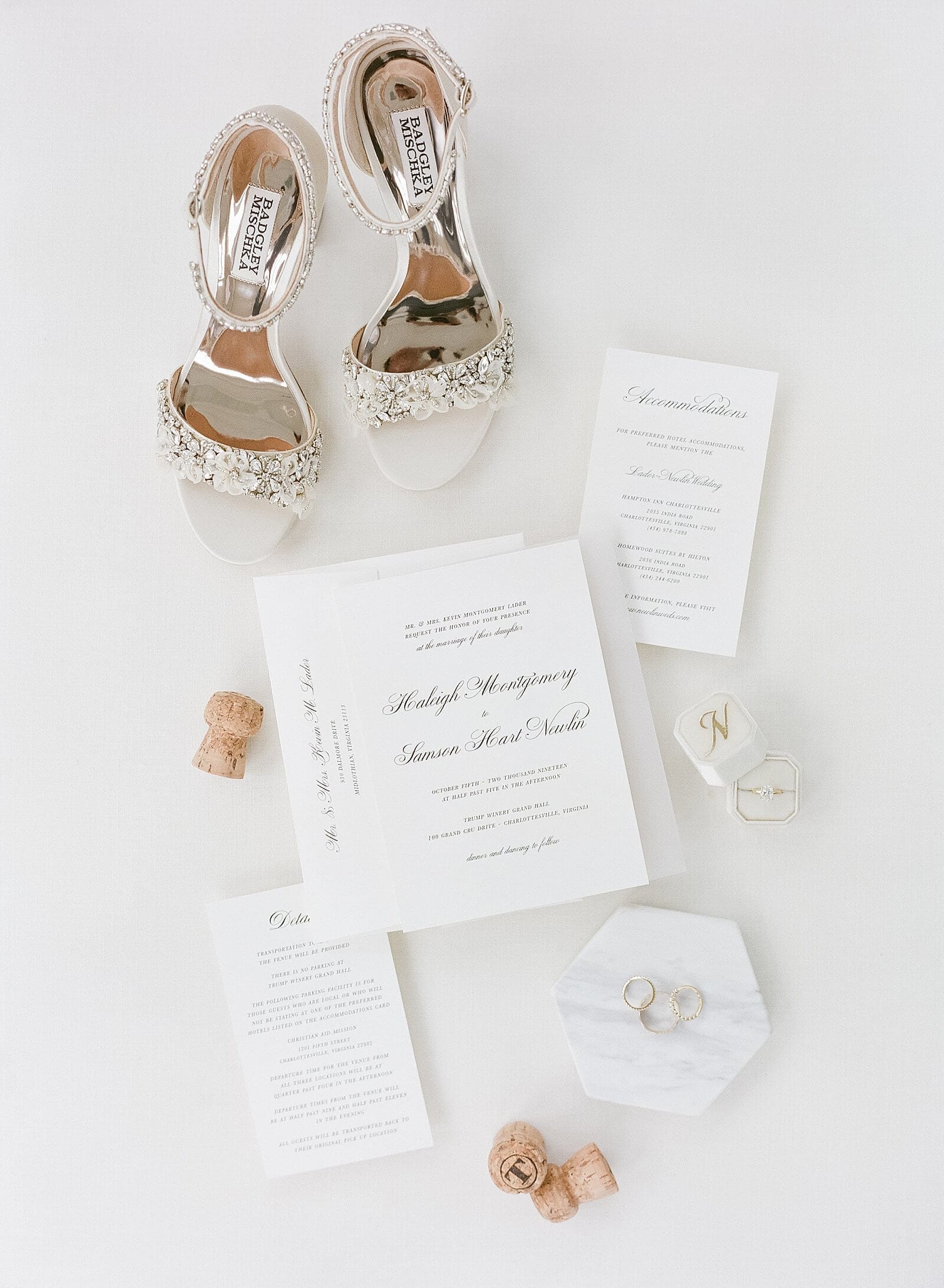 Bridal details during a wedding at Trump Winery