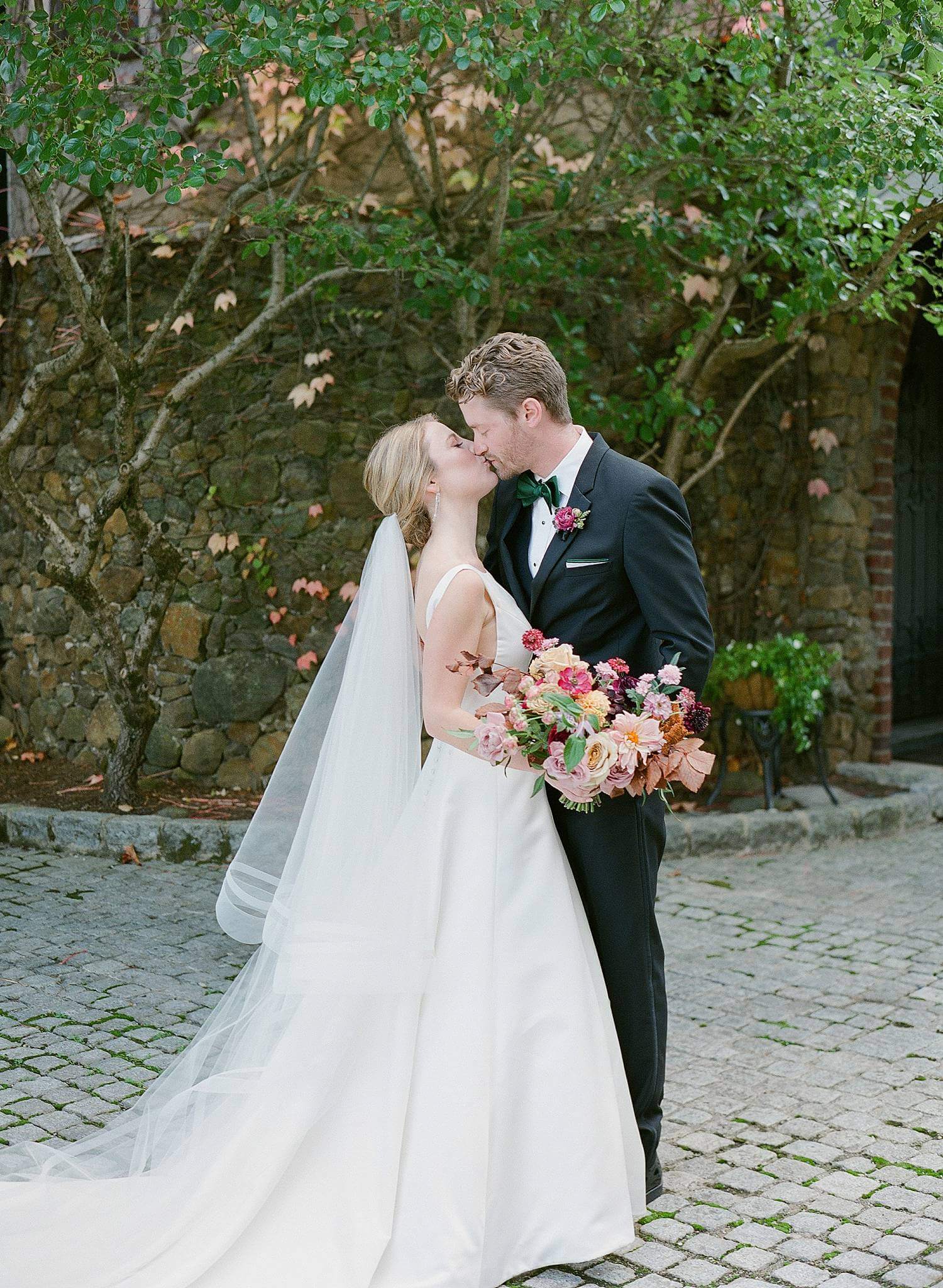 Bride & Groom's first look before their wedding at Dover Hall Estate