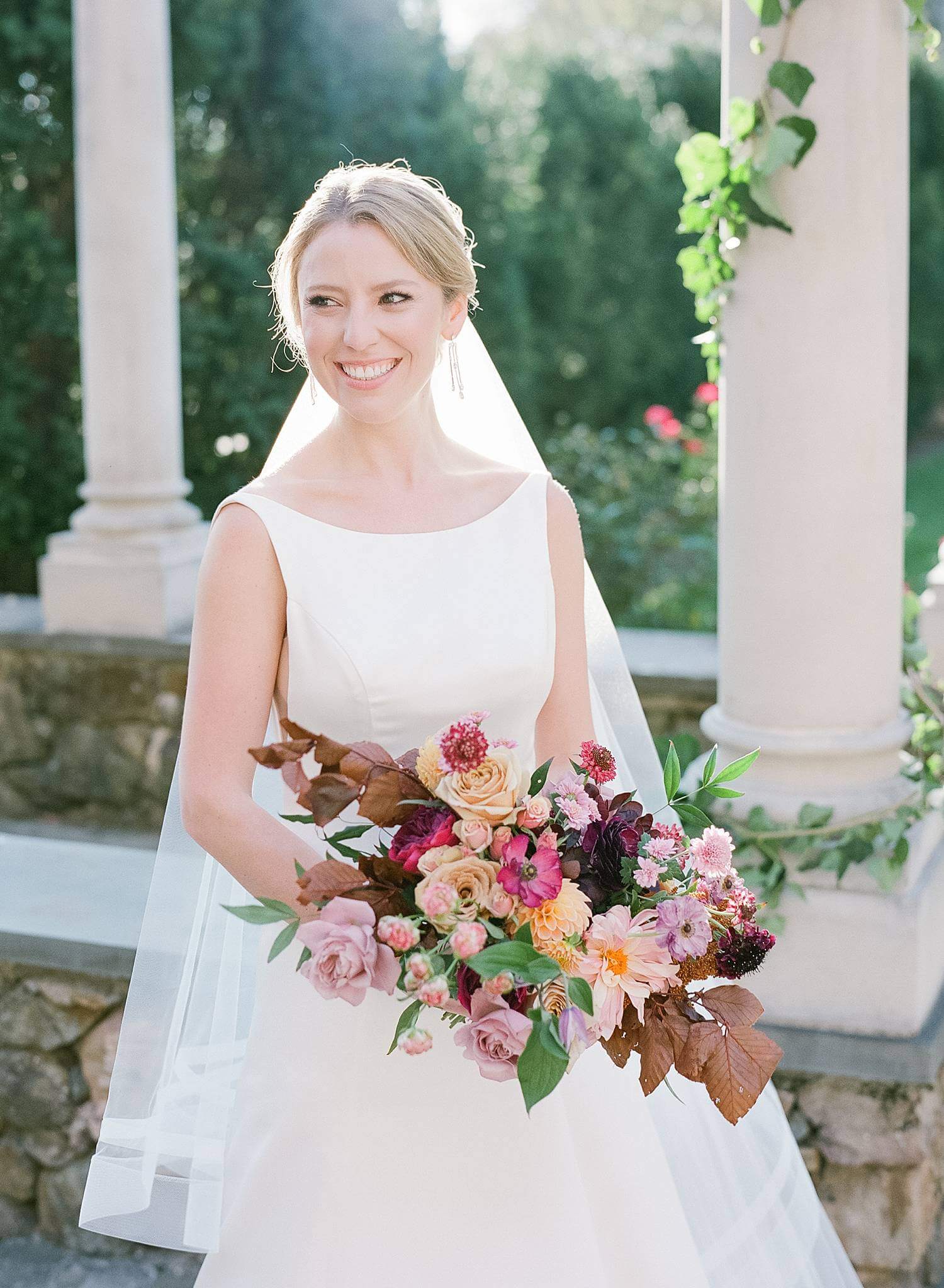 Image of bride holding her bouquet.