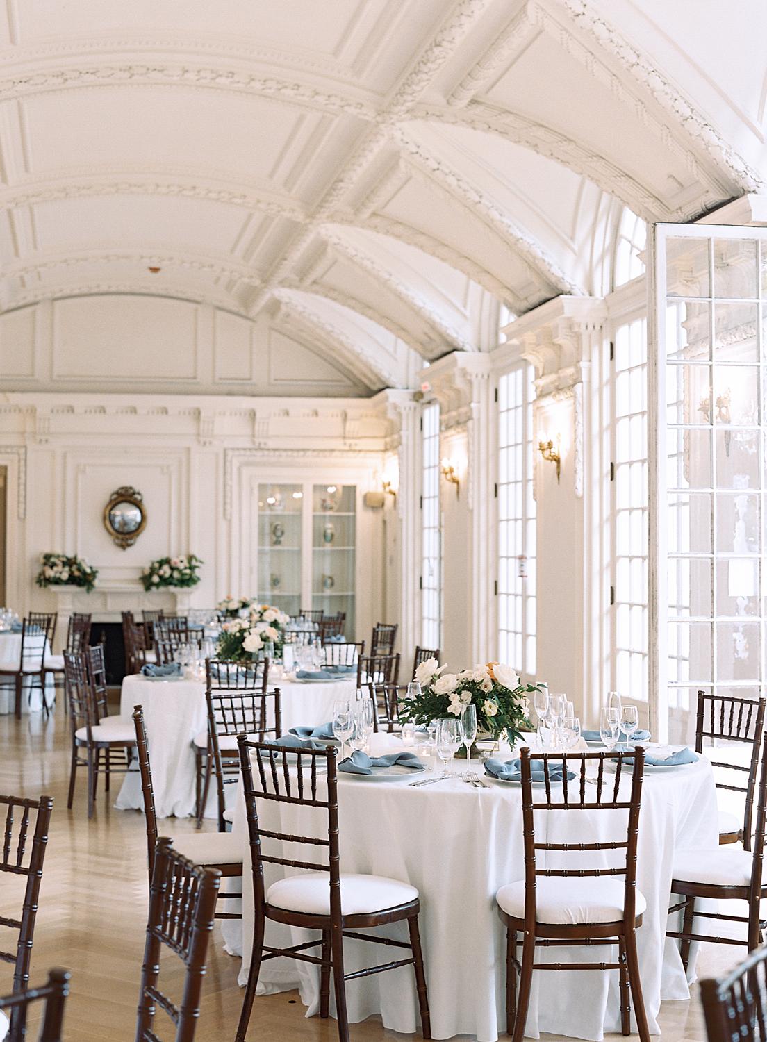 Reception space for DAR Constitution Hall wedding.