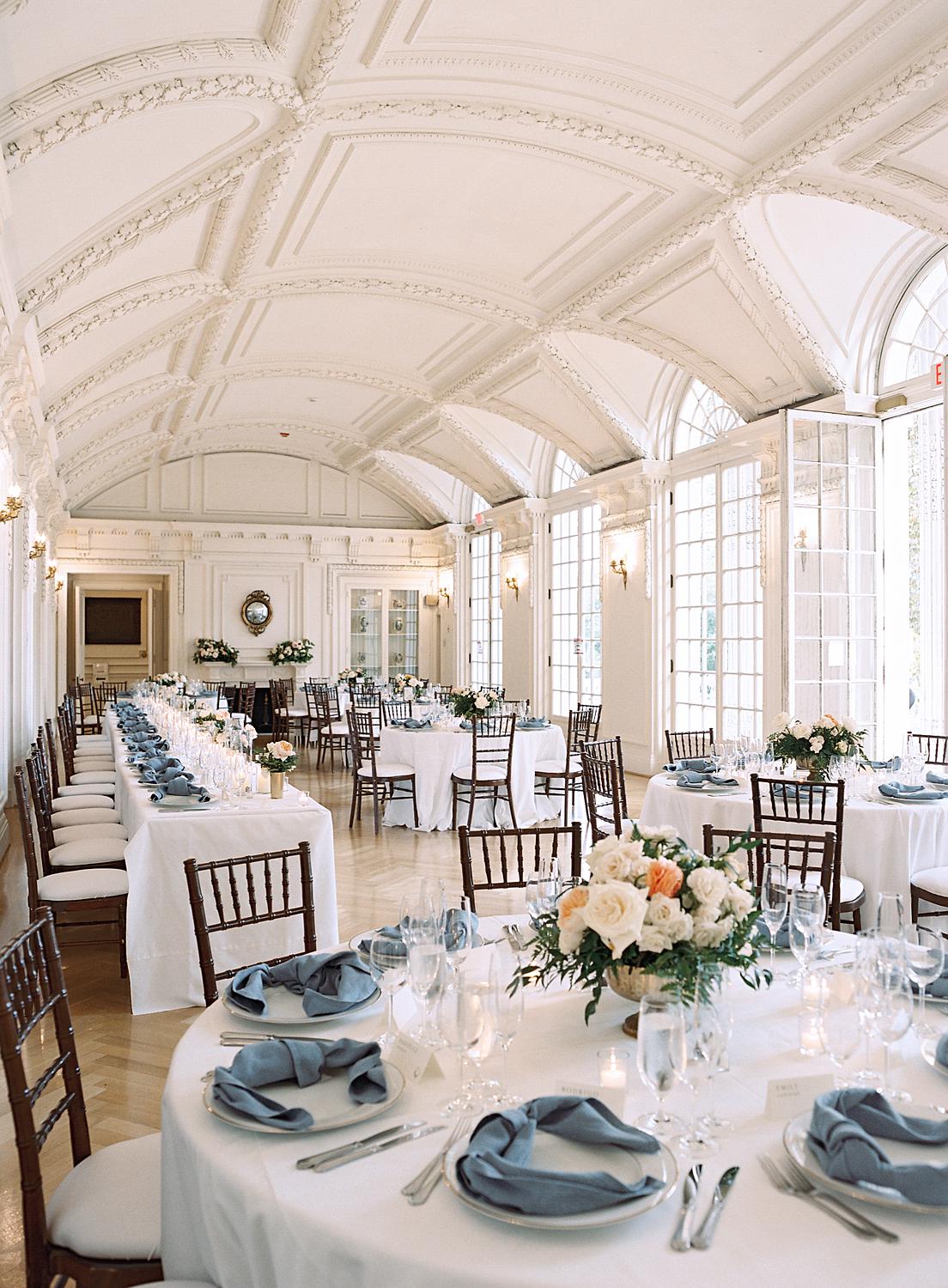 Reception space for DAR Constitution Hall wedding.