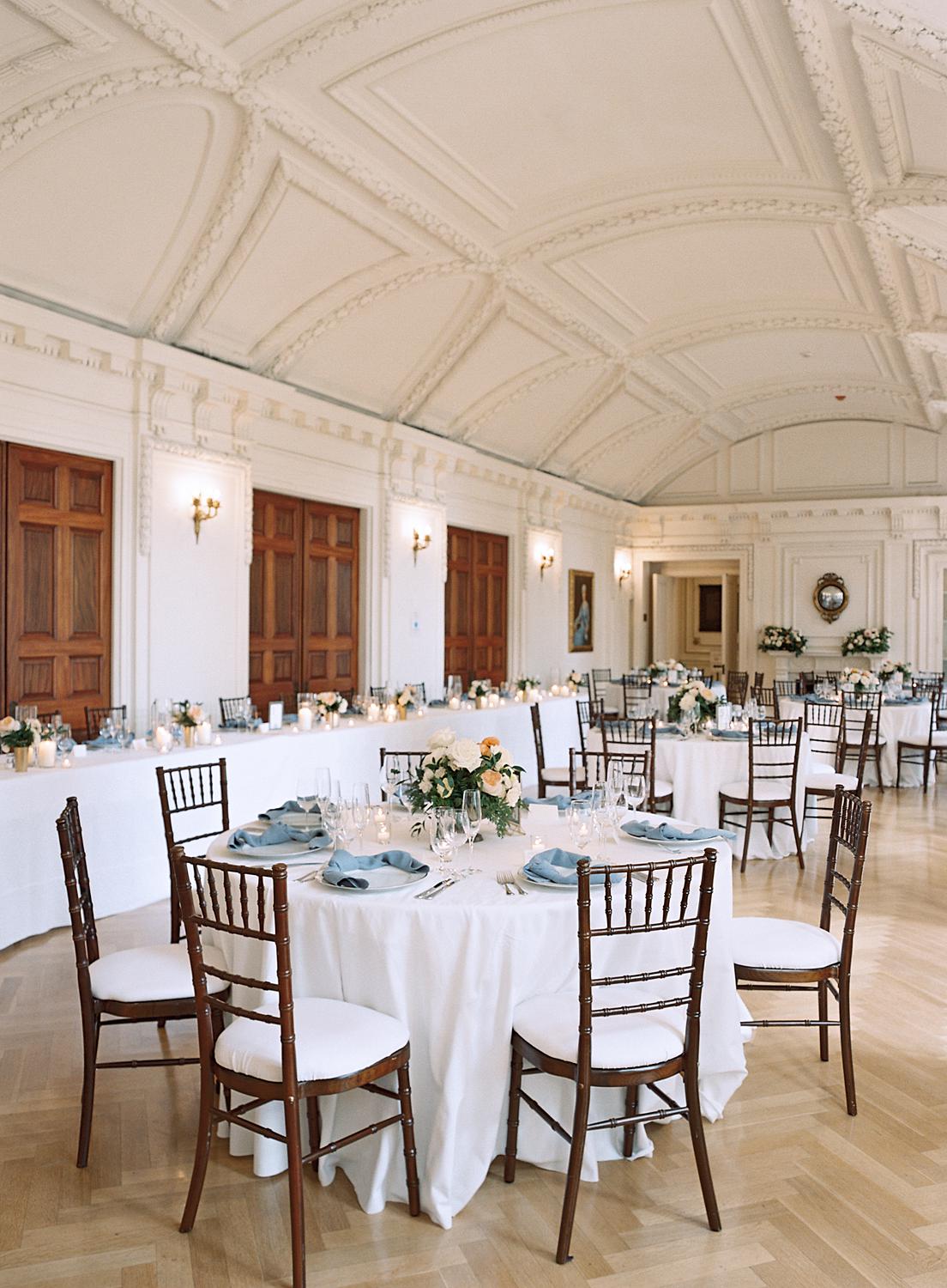 Reception space for DAR Constitution Hall wedding.