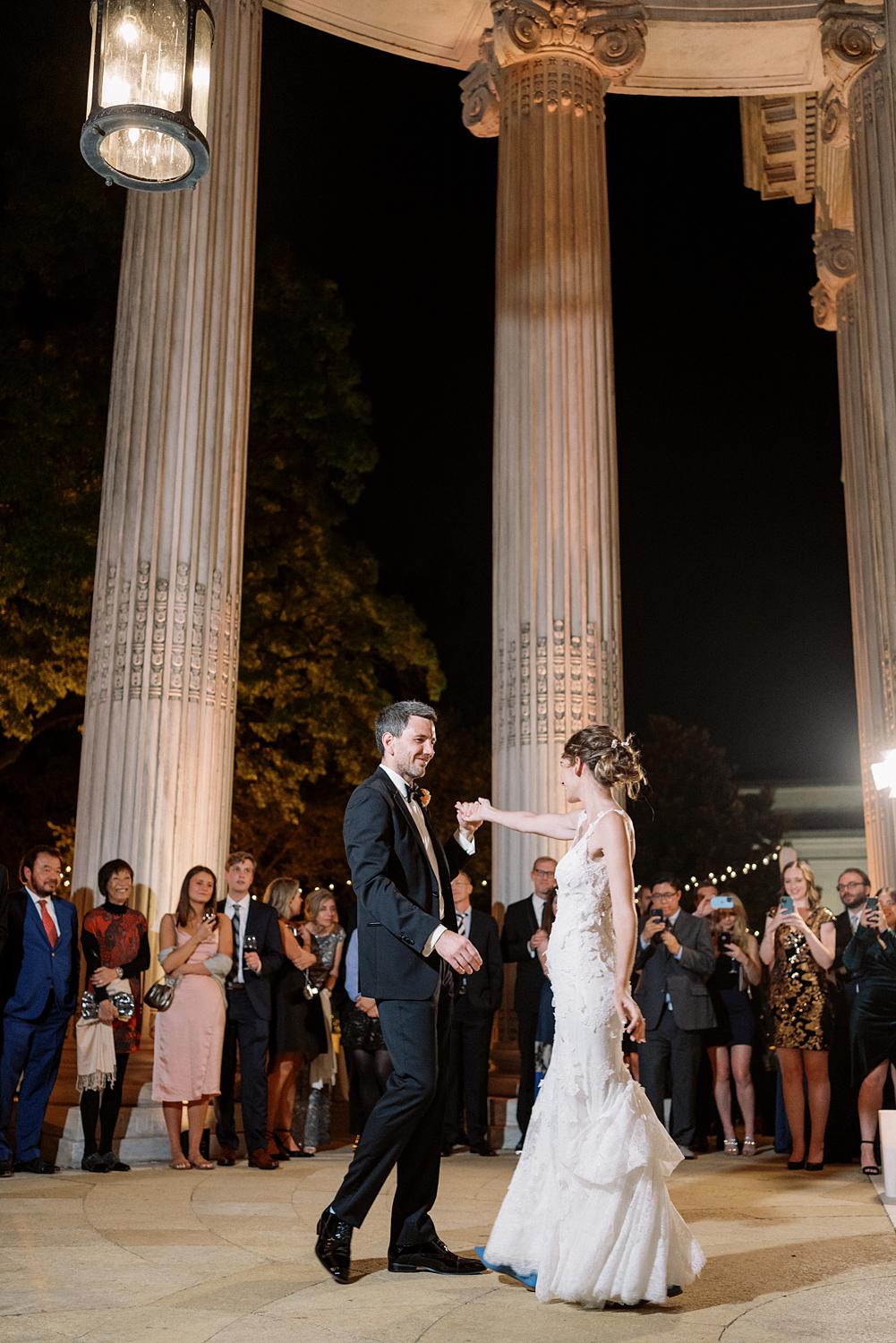 Bride and groom's first dance at their DAR Constitution Hall wedding.