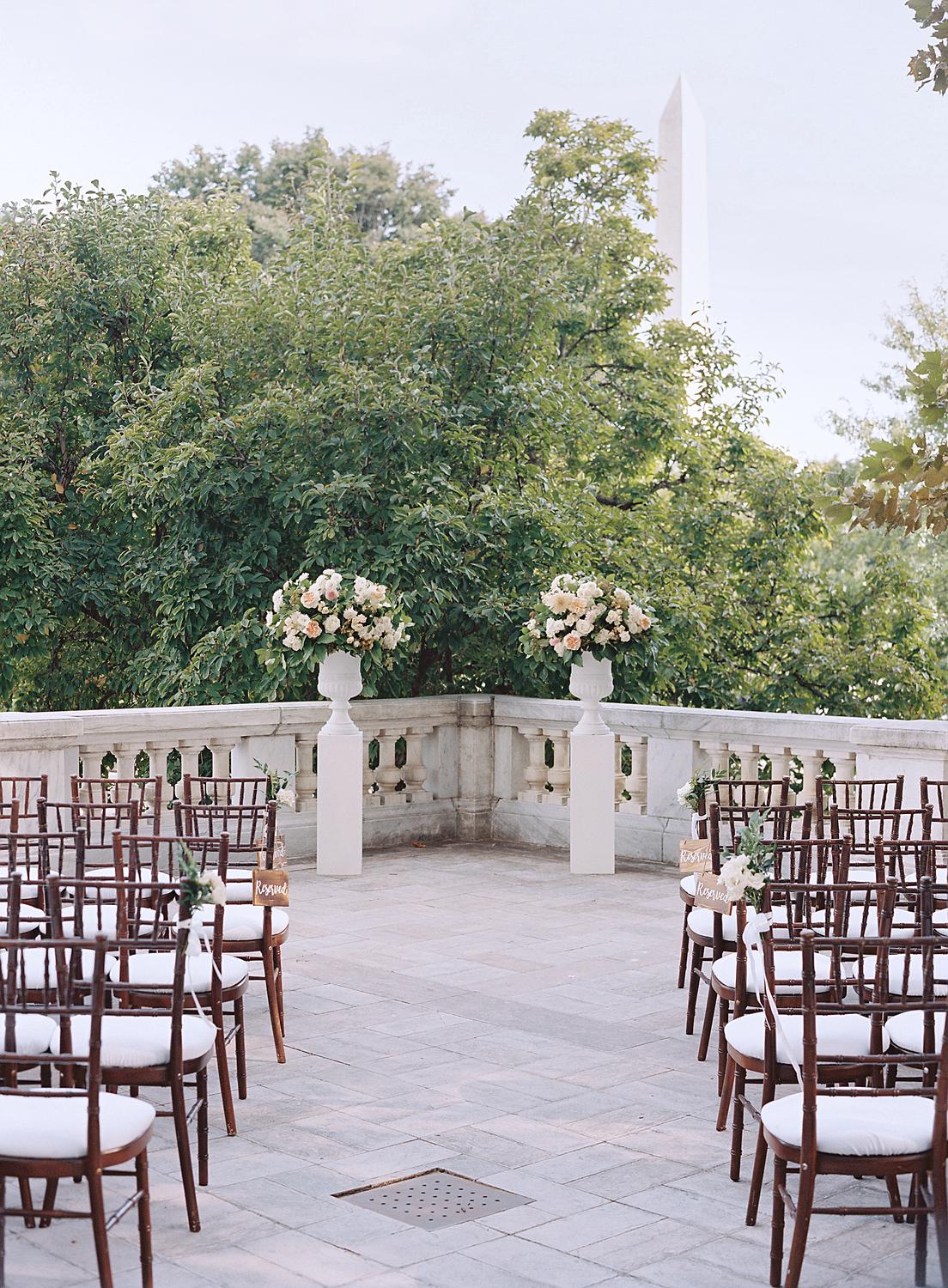 Ceremony site for Dar Constitution Hall wedding.