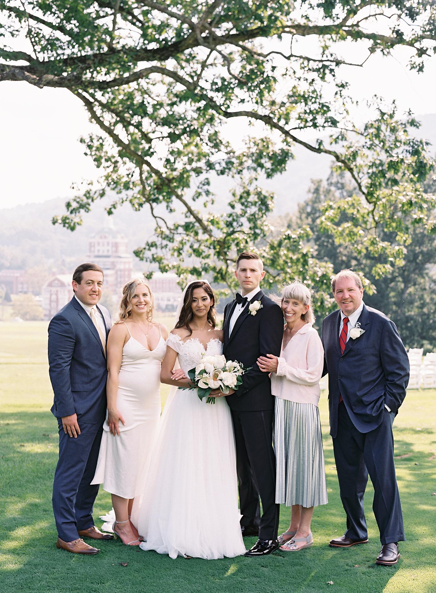 Family portraits after the ceremony at their Omni Homestead Resort Wedding.