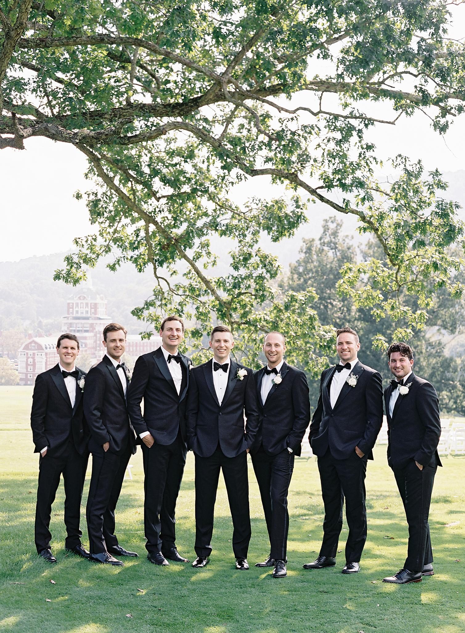 Groomsmen portrait at an Omni Homestead Resort Wedding.