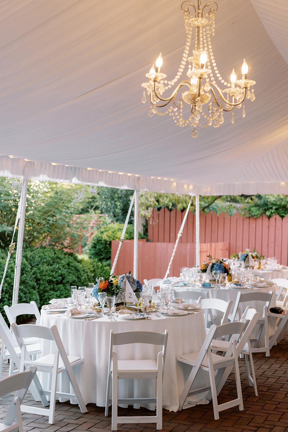 Tented wedding reception at William Paca House.